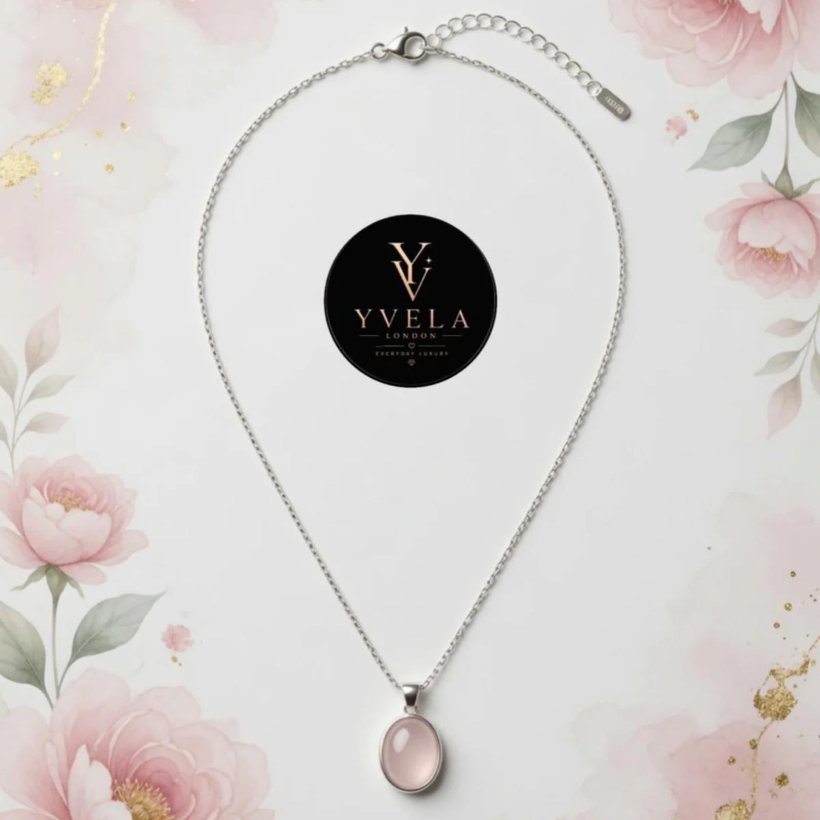 925 Sterling Silver Rose Quartz Necklace ✨
