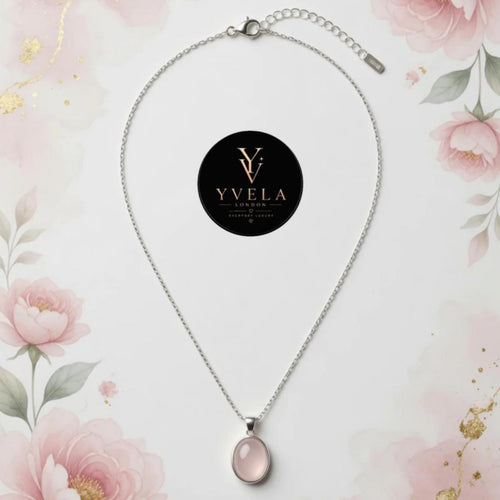 925 Sterling Silver Rose Quartz Necklace ✨