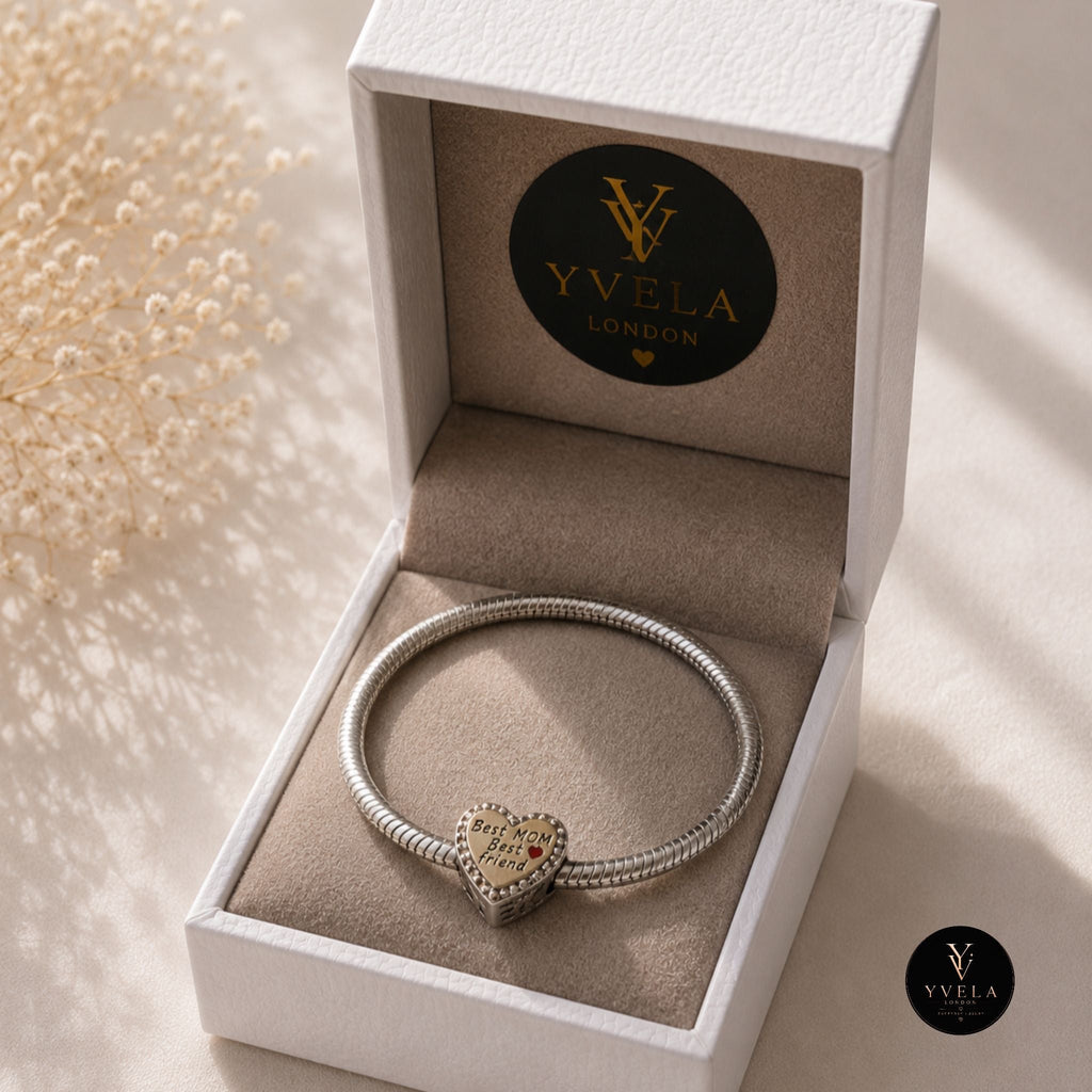 Silver Heart Charm with Engraved “There is no one like you” ✨