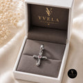 Silver Cross Charm with Pink Heart ✨