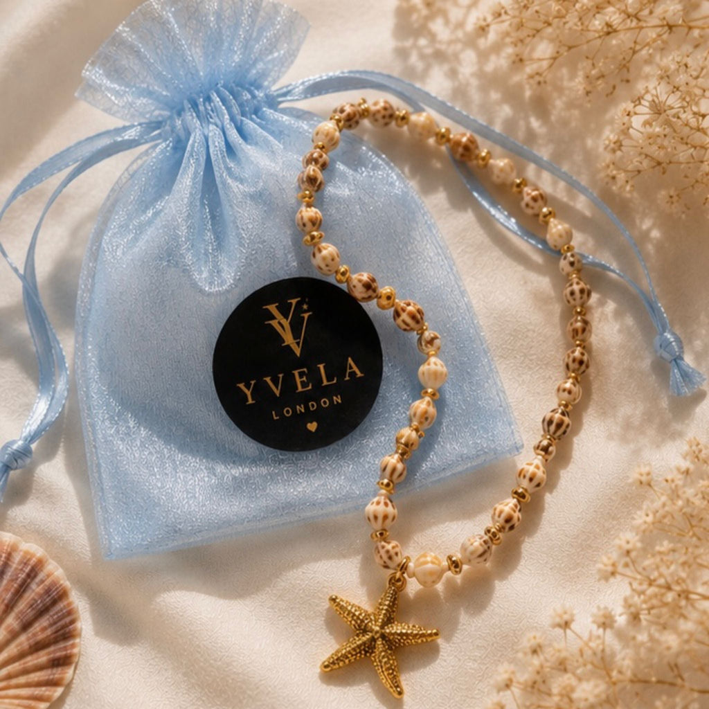 Gold Starfish Shell Necklace ✨